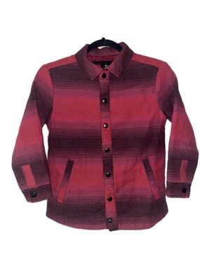 art class Youth Red & Black Ombre Striped Button-Down lightweight Shirt Jacket